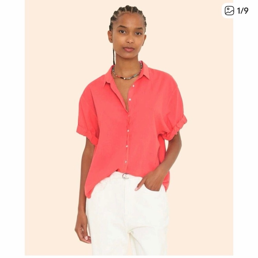 Xirena Channing Button-Up Shirt red size Xl